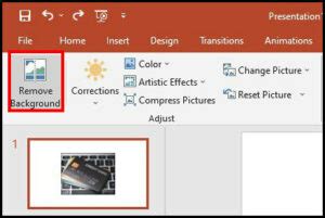 PowerPoint Remove Background tool location