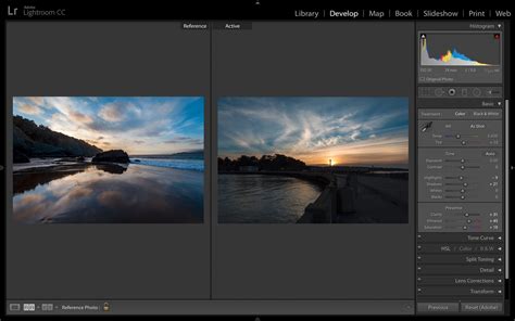 Adobe Lightroom interface with a photograph being edited