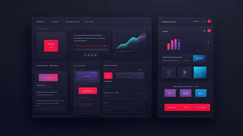 Example of UI elements using neon pink for CTAs and highlights