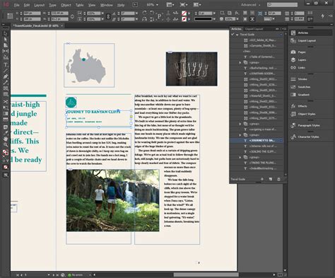InDesign Articles Palette showing content flow