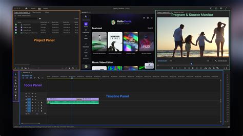 Adobe Premiere Pro interface with various panels visible