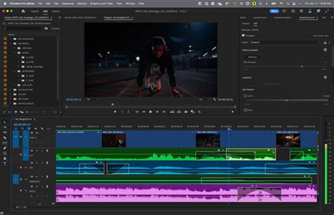 Audio editing interface within Premiere Pro