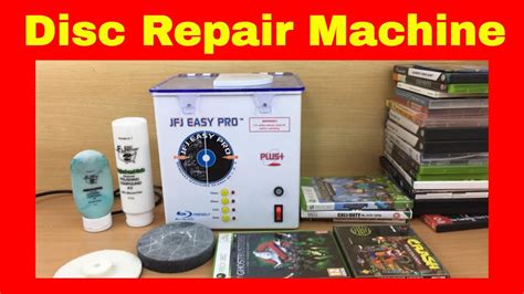 Professional disc repair machine in operation