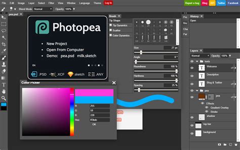 Photopea Hand Tool in Action