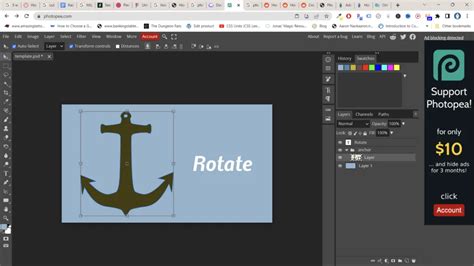 Photopea Rotate View Tool Example