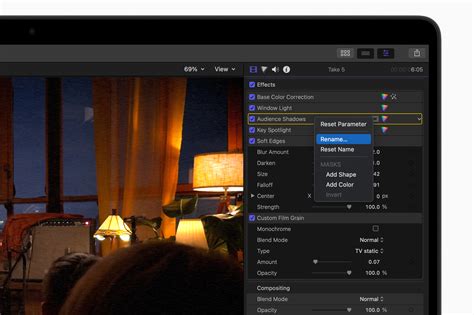 Screenshot of Final Cut Pro's Audio Inspector showing the Noise Reduction toggle