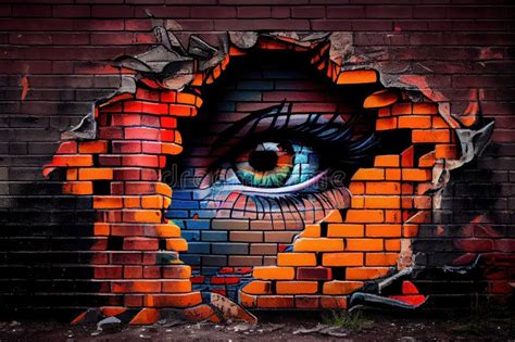Graffiti art on a brick wall