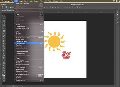 Scaling an object in Photoshop