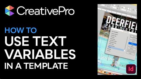 InDesign text variable example in header