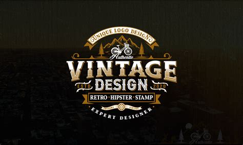 Vintage logos with curved text