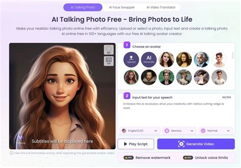 Vidnoz AI Talking Photo interface