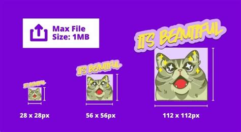 Twitch emote sizes diagram