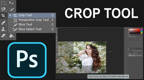 Photoshop crop tool demonstration