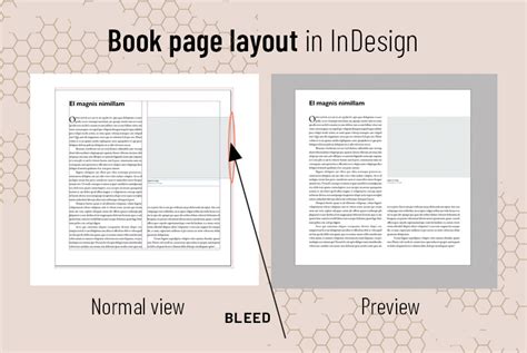InDesign showing text frames and guides for book layout