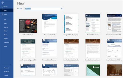 Microsoft Word document templates