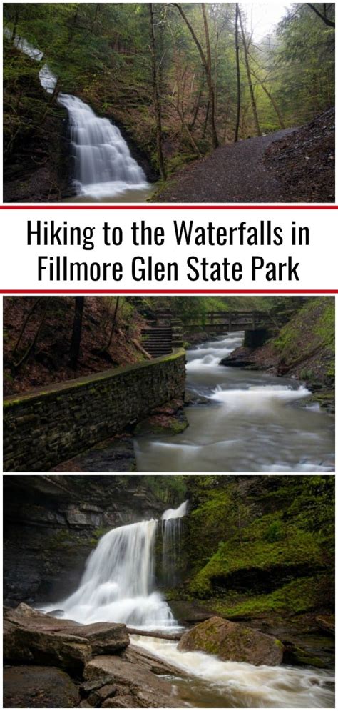 Diagram showing the different types of waterfalls found in Fillmore Glen State Park