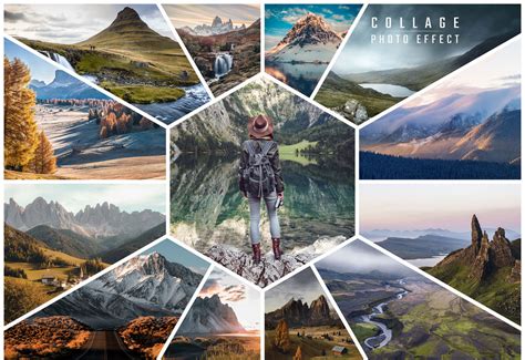 Photoshop collage interface with multiple images