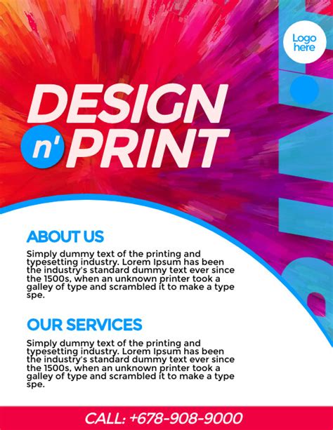 Professional flyer print output example