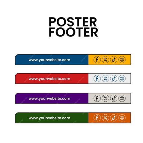 Flyer footer with contact details and icons