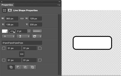 Photoshop canvas showing a rounded rectangle being drawn over a photo