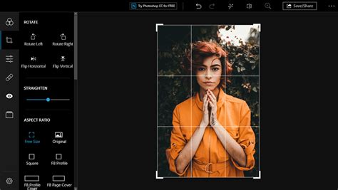 User interface of Adobe Photoshop Express