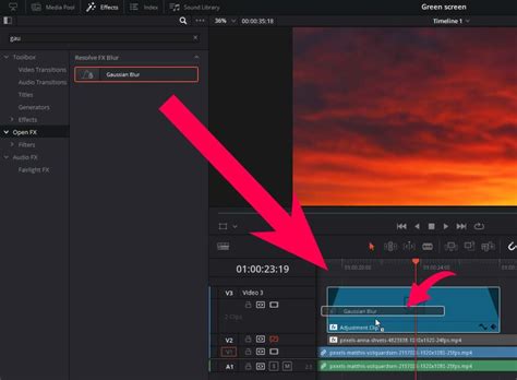 Example of a color-graded sunset clip in DaVinci Resolve