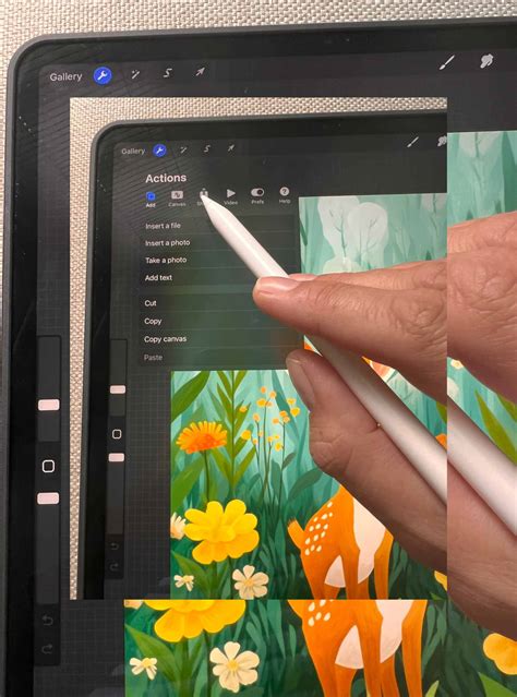Procreate interface showing layers with wash effects and a blank layer ready for painting