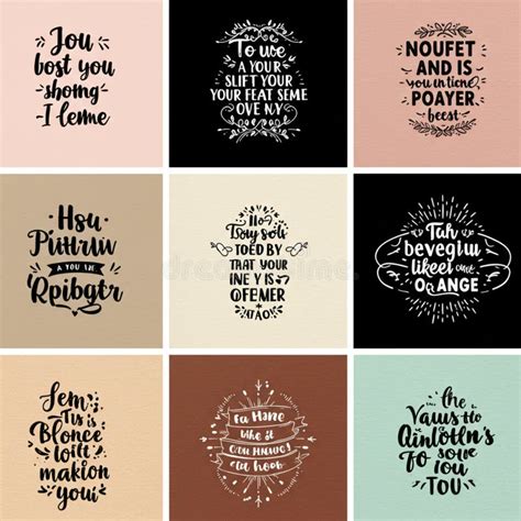 Illustration of various hand-lettered words and quotes in different styles