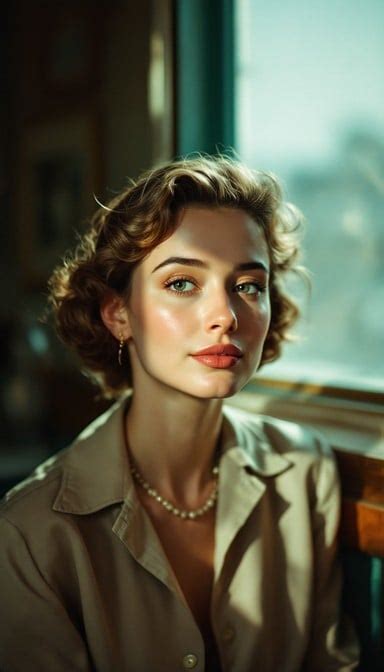 Portrait photo with soft, muted tones, reminiscent of pulled Portra film