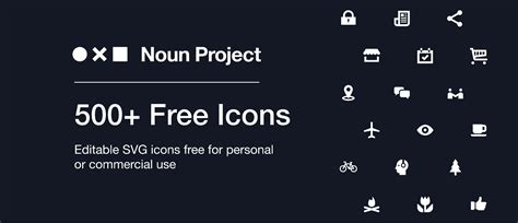 Photoshop canvas with guides and Noun Project icons placed