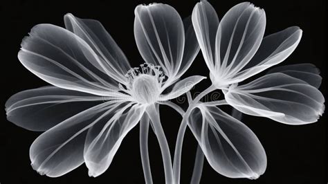 Close-up of a flower with an X-ray effect applied