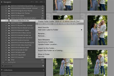 Lightroom collections panel