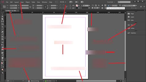 Adobe InDesign workspace