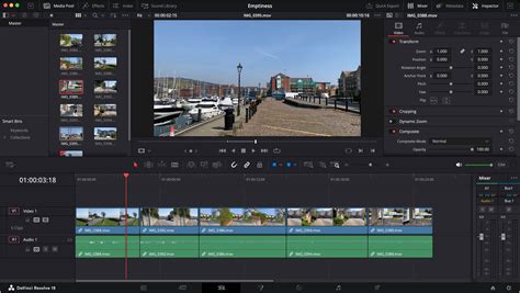 DaVinci Resolve Edit Page Interface with Timeline