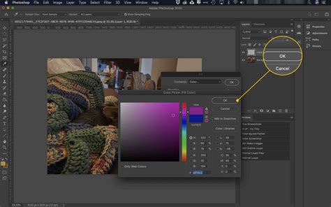 Photoshop interface with blending tools highlighted