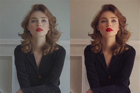 Before and after comparison of a winter photo edited with a preset