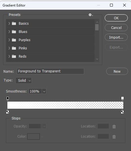 Foreground to Transparent Gradient Example