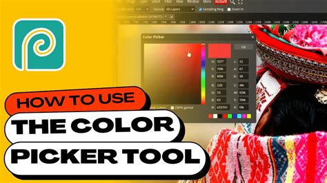 Photopea interface with toolbar and color picker highlighted