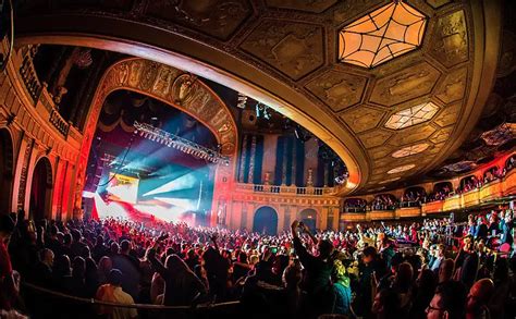 Interior view of The Fillmore Auditorium Denver showing stage and crowd