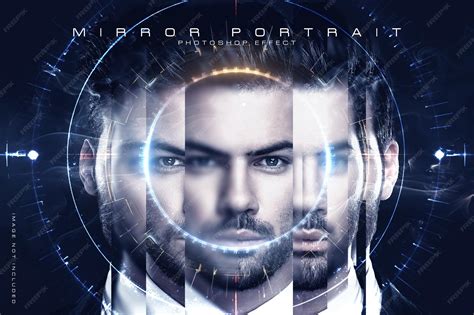 Illustrating the basic mirror effect in Photoshop with an image split into four quadrants.