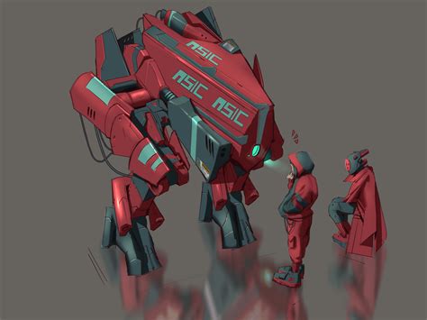 Glen Southern's completed mech illustration