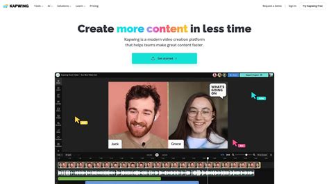 Kapwing interface showing editing tools
