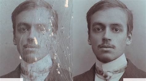 Before and after comparison of a restored old photograph with a severe color cast