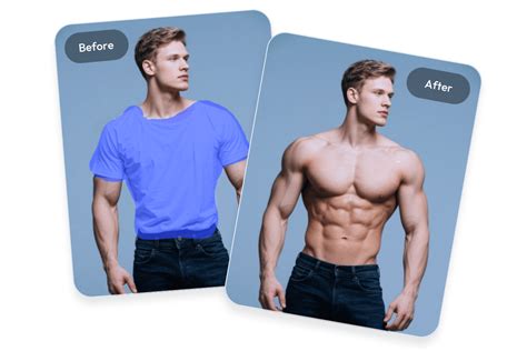 Before and after comparison of AI clothing removal