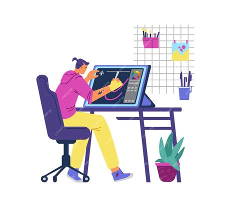 Illustration of a digital artist using AI tools