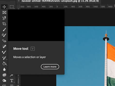 Screenshot demonstrating the Move Tool selecting and moving an object on the top layer