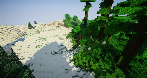 Minecraft world with smooth biome transitions