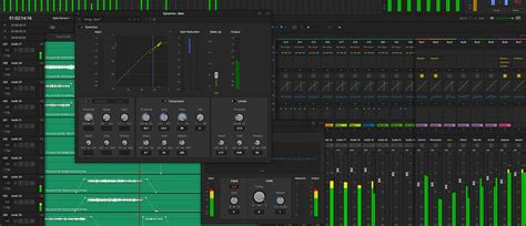 DaVinci Resolve Fairlight EQ and Compressor interface