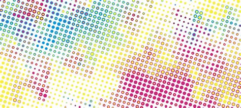 Magnified view of CMYK halftone dots