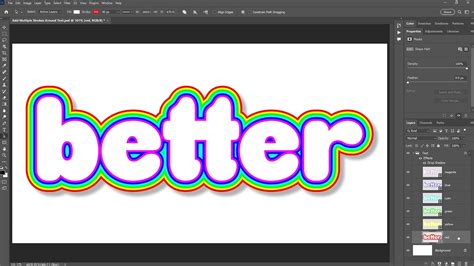 Example of text with multiple colored strokes in Photoshop